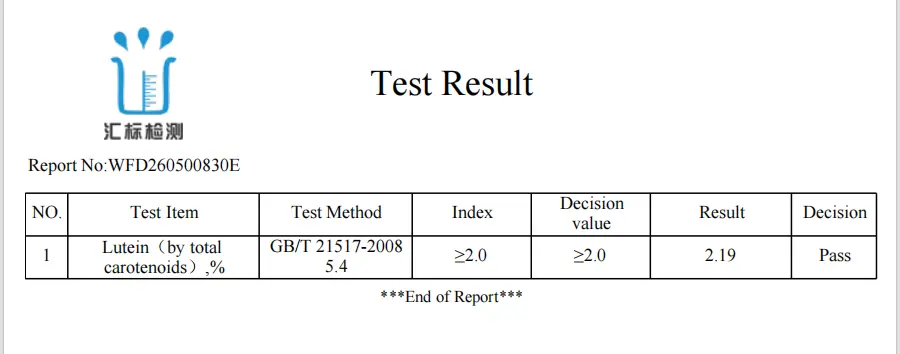 content test for zeaxanthin beadlets powder content test for zeaxanthin beadlets powder