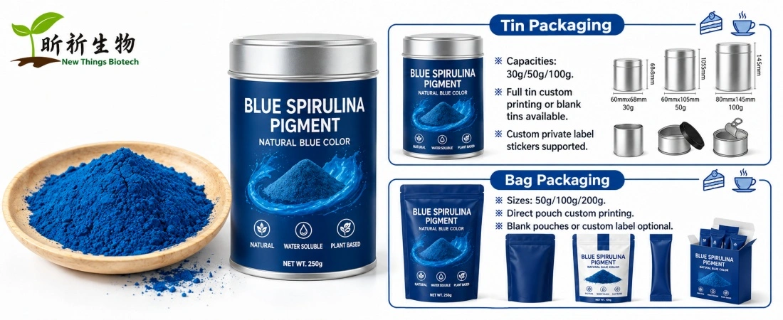 OEM pacaging for blue spirulina
